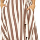 Women'S Short Sleeve Striped Casual Flowy Midi Belt Dress with Pockets