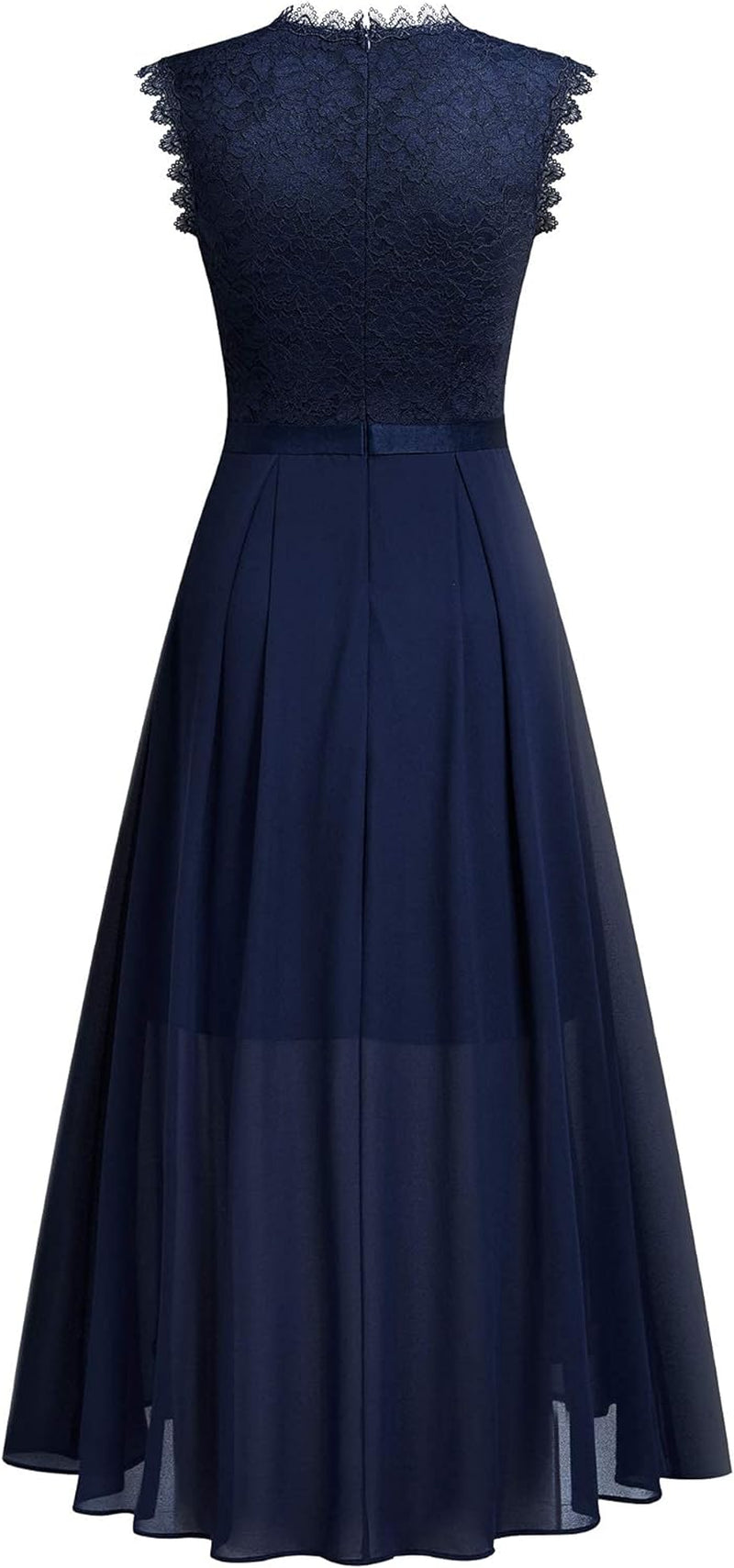 Women'S Formal Retro Lace Style Bridesmaid Maxi Dress (Medium, A-Navy Blue)