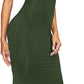 Women'S Sexy Striped Bodycon Maxi Dress Strappy Backless Summer Evening Party Dresses Dark Green X-Large