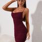 Women'S Ruched Bodycon Mini Dress Summer Spaghetti Strap Party Club Dresses