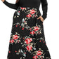 Women'S Plain plus Size Long Sleeve Loose Curvy Long Maxi Dresses with Pockets(18W,Black Rose Black)