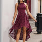 Women Halter Lace Wedding Guest Dress Hi-Lo Cocktail Party Bridesmaid Formal Dresses