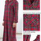 Long Flannel Nightgown - Women Nightgown, Plaid