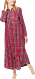 Long Flannel Nightgown - Women Nightgown, Plaid