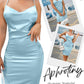 Satin Mini Dress for Women Sexy Cowl Neck Backless Silk Slip Camisole Night Club Party Dresses Blue