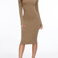 Womens Sexy Fall Knit Dress High Neck Long Sleeve Bodycon Midi Winter Dresses