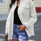 Denim Jacket for Women Long Sleeve Boyfriend Jean Jacket Loose Coat White XL Female