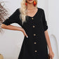 Women Summer Dresses 2024 Strappy Button V Neck Sleeveless Beach Sundress Casual Swing a Line Short Mini Dress