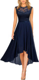 Women'S Formal Retro Lace Style Bridesmaid Maxi Dress (Medium, A-Navy Blue)