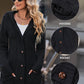 Hooded Cardigan Sweaters for Women Long Sleeve Button down Knit Sweater Coat Outwear with Pockets