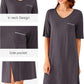 Viscose from Bamboo Nightgowns for Women Short Sleeve Sleep Shirt V Neck Nightgown plus Size Sleepwear S-4X,