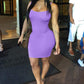 Women'S Sexy Sleeveless Spaghetti Strap Tank Bodycon Tight Mini Club Party Dress