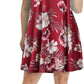 plus Size Dresses for Womens Summer Clothes Casual Floral Tops Short Sleeve T Shirt Dress Swing Sleepwear(A-Winered18 S)