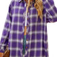 Plaid Flannel Shirts for Women Oversized Long Sleeve Button down Shirts Blouses Tops